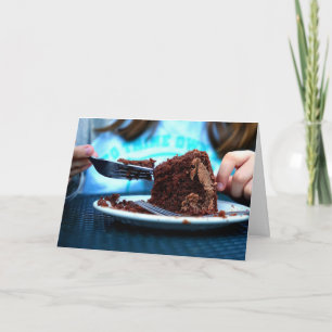 CHOCOLATE CAKE BIRTHDAY CARD FOR GIRL HER