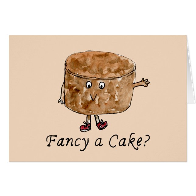 Chocolate Cake Cartoon fancy a cake quote (Front Horizontal)