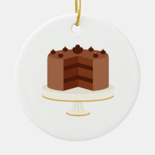 Chocolate Cake Ceramic Ornament