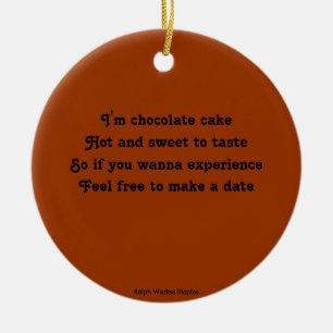 Chocolate cake ceramic tree decoration