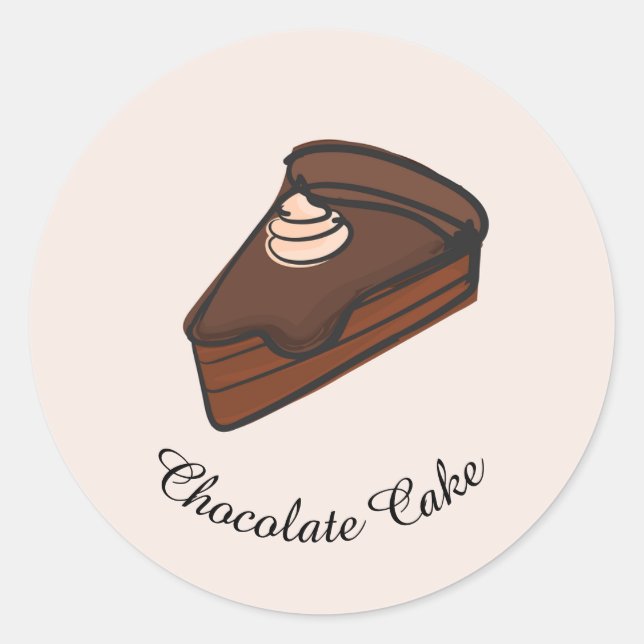 Chocolate Cake Classic Round Sticker (Front)