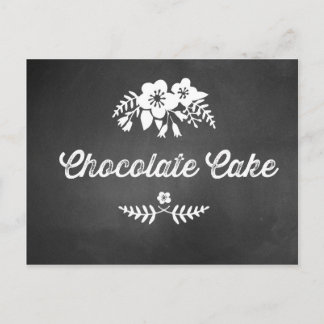Chocolate Cake Dessert Table Sign Chalkboard Postcard