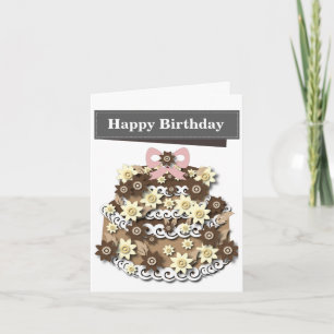 Chocolate Cake Editable Birthday Card