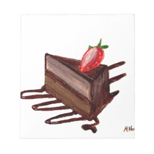 Chocolate cake food watercolor bakery sweet desser notepad