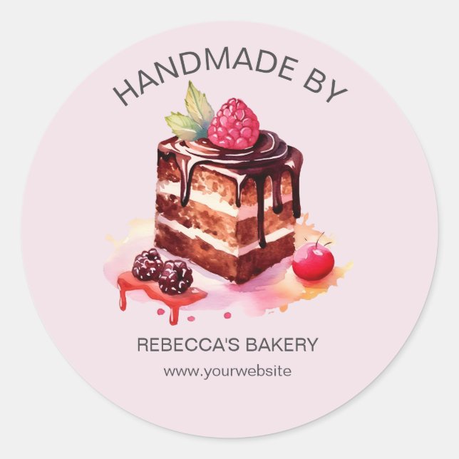 Chocolate cake Handmade with Love Sticker (Front)