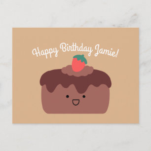 Chocolate Cake   Happy Birthday Greeting Postcard