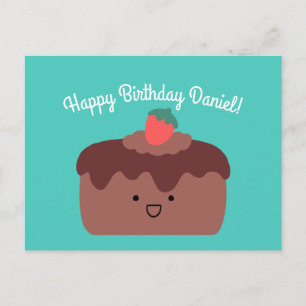 Chocolate Cake   Happy Birthday Greeting Postcard