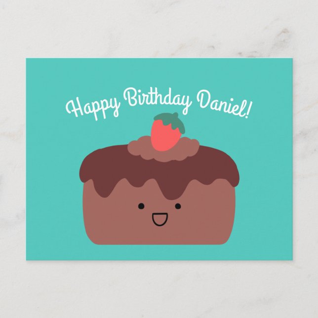 Chocolate Cake | Happy Birthday Greeting Postcard (Front)