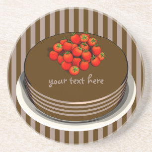 Chocolate Cake Party Sandstone Coaster