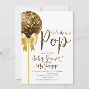 Chocolate Cake Pop About to Pop Baby Shower  Invitation