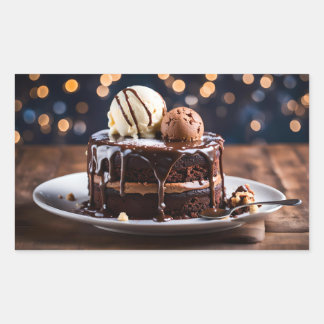 Chocolate Cake Rectangular Sticker