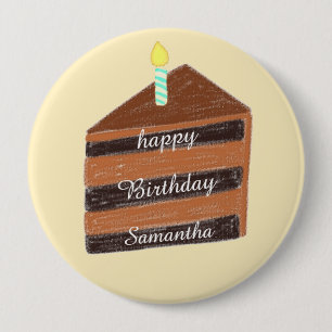 Chocolate Cake Slice 10 Cm Round Badge