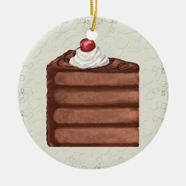 Chocolate Cake - SRF Ceramic Tree Decoration (Front)