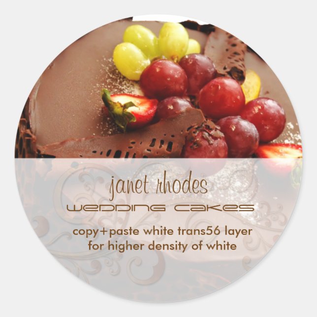 Chocolate Cake stickers/bakers/pastry chef Classic Round Sticker (Front)