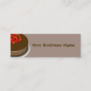 Chocolate Cake & Strawberries Business Cards