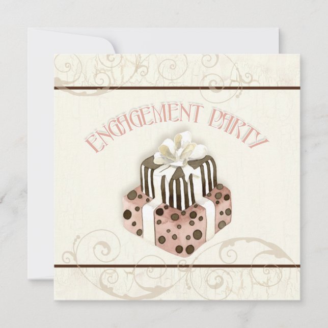 Chocolate Cake Swirl Bridal Shower Invitation (Front)