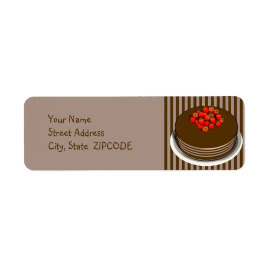 Chocolate Cake with Strawberries Address Labels