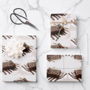 Chocolate cake wrapping paper sheet