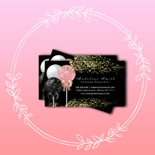 Chocolate Cakepops Glitter Baking Cake Decorator  Business Card