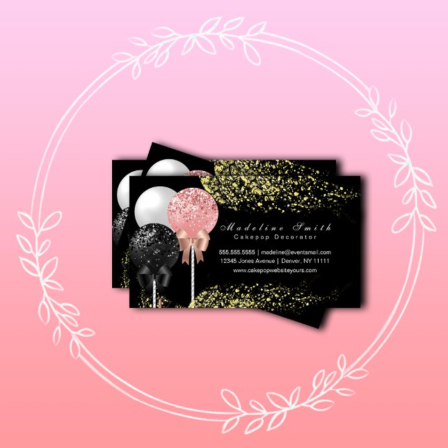 Chocolate Cakepops Glitter Baking Cake Decorator  Business Card (Creator Uploaded)