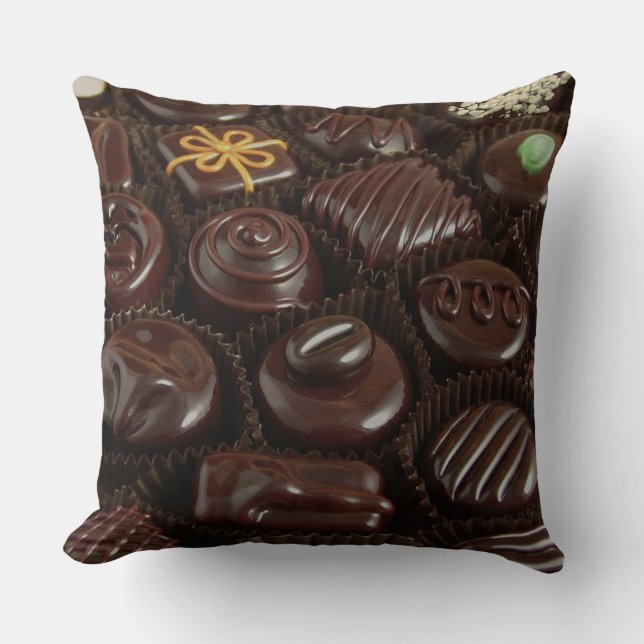 Chocolate Candies on Throw Pillow (Front)