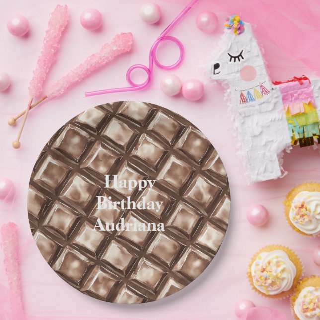 Chocolate Candy Bar Birthday Paper Plate (Party)
