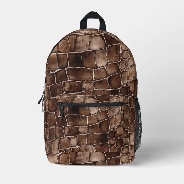 Chocolate Candy Bar Brown Printed Backpack (Front)