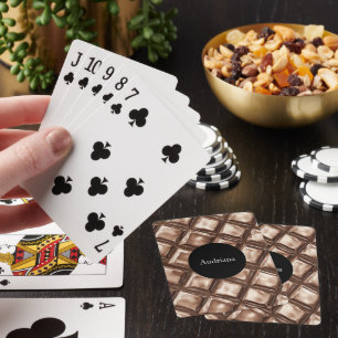 Chocolate candy bar circle personalized playing cards