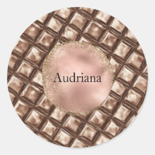 Chocolate Candy Bar   Classic Round Sticker