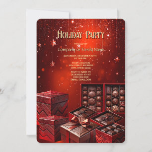 Chocolate Candy Christmas Holiday Invitation