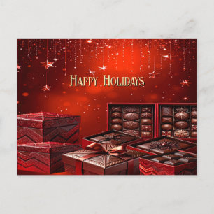 Chocolate Candy Christmas Holiday Postcard