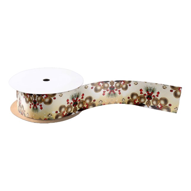 Chocolate Candy Christmas Holiday Satin Ribbon (Spool)