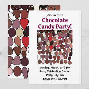 Chocolate Candy Confectionery Celebrations Party Invitation