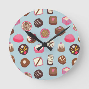 Chocolate Candy Confectionery Round Clock