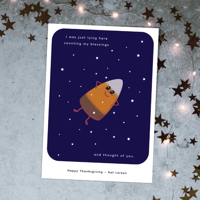 Chocolate Candy Corn "Counting My Blessings" Fall Holiday Card (Creator Uploaded)