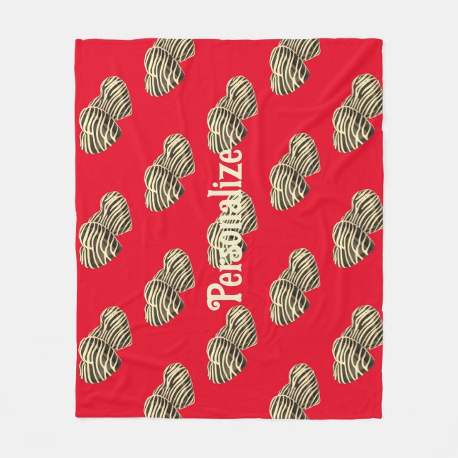 Chocolate candy heart romantic red cute love fleece blanket (Front)