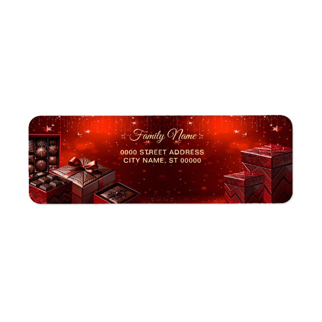 Chocolate Candy Holiday Return Address Label (Front)
