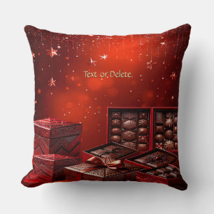Chocolate Candy Holiday Throw Pillow