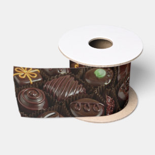 Chocolate Candy on Silk Ribbon Satin Ribbon