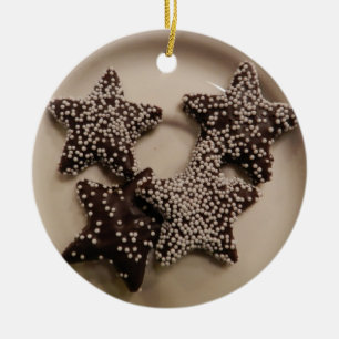 Chocolate Candy STars Ceramic Tree Decoration
