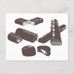 Chocolate Candy sweets Pastry Treats Food Art Can Postcard