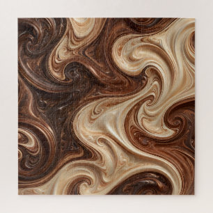 Chocolate Cappuccino Swirl Rich Textural Jigsaw Puzzle