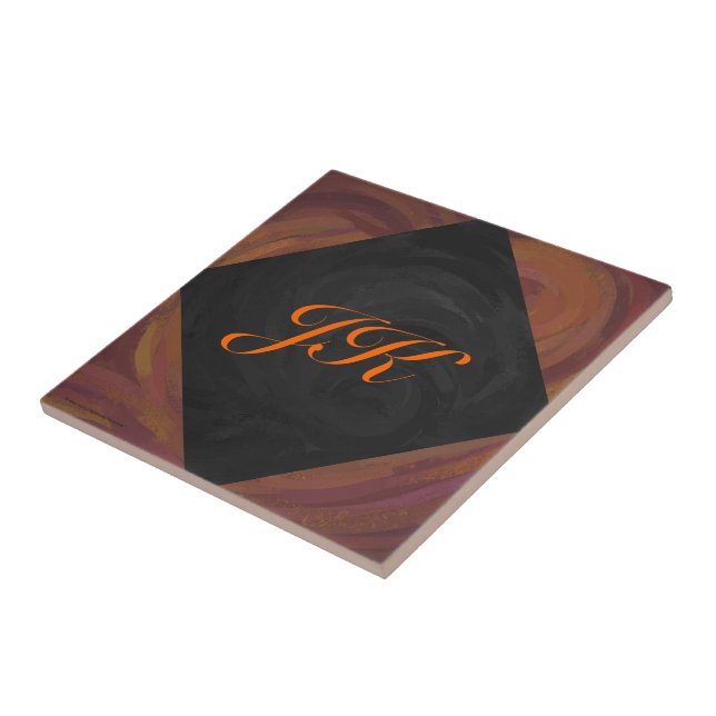 Chocolate Carmel Swirl Ceramic Tile (Side)