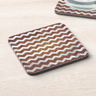 Chocolate Carmel Swirl Chevron Pattern Coaster