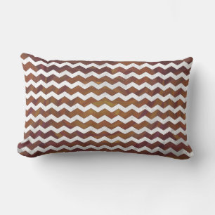 Chocolate Carmel Swirl Chevron Pattern Lumbar Cushion