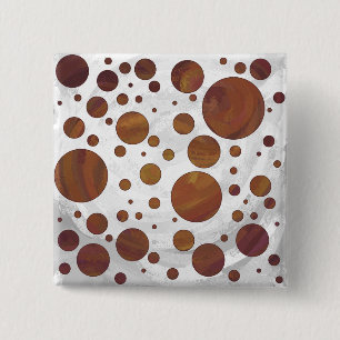 Chocolate Carmel Swirl Polka Dot 15 Cm Square Badge