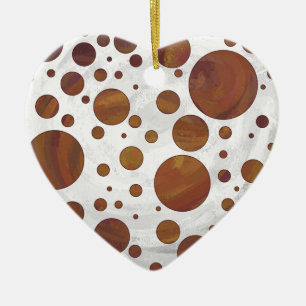 Chocolate Carmel Swirl Polka Dot Ceramic Ornament