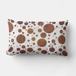 Chocolate Carmel Swirl Polka Dot Lumbar Cushion