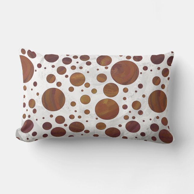 Chocolate Carmel Swirl Polka Dot Lumbar Cushion (Front)