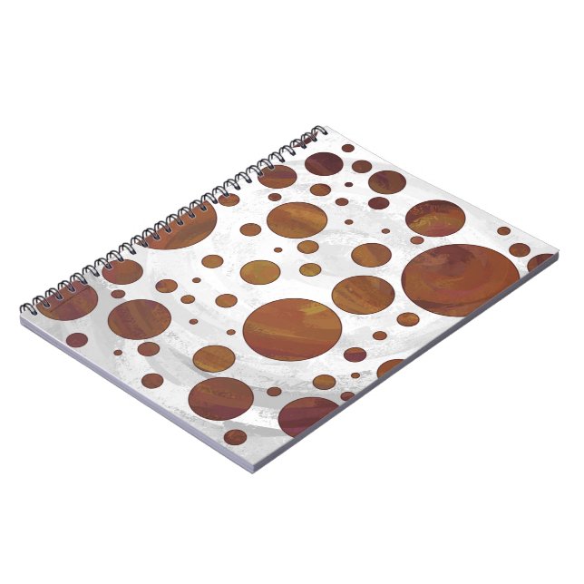 Chocolate Carmel Swirl Polka Dot Notebook (Left Side)